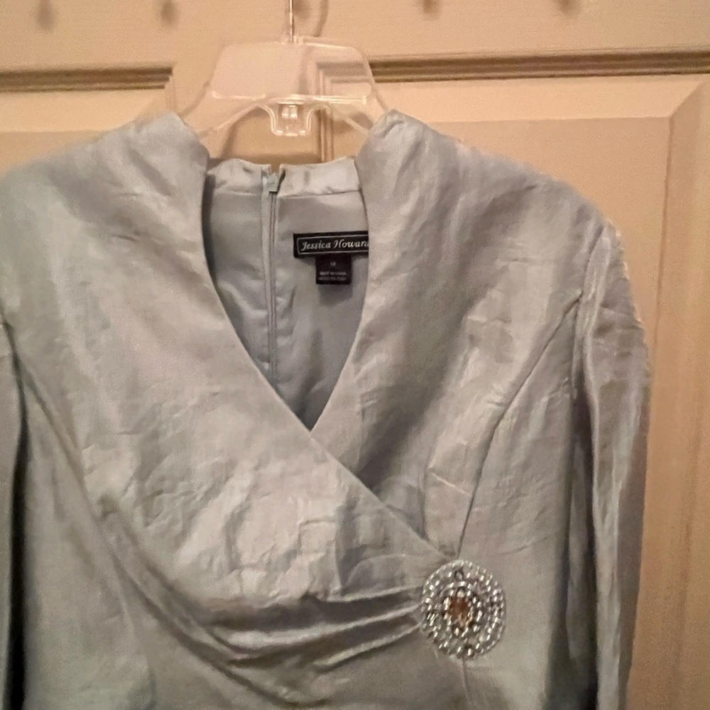 Jessica Howard Light Blue Long Sleeve Dress